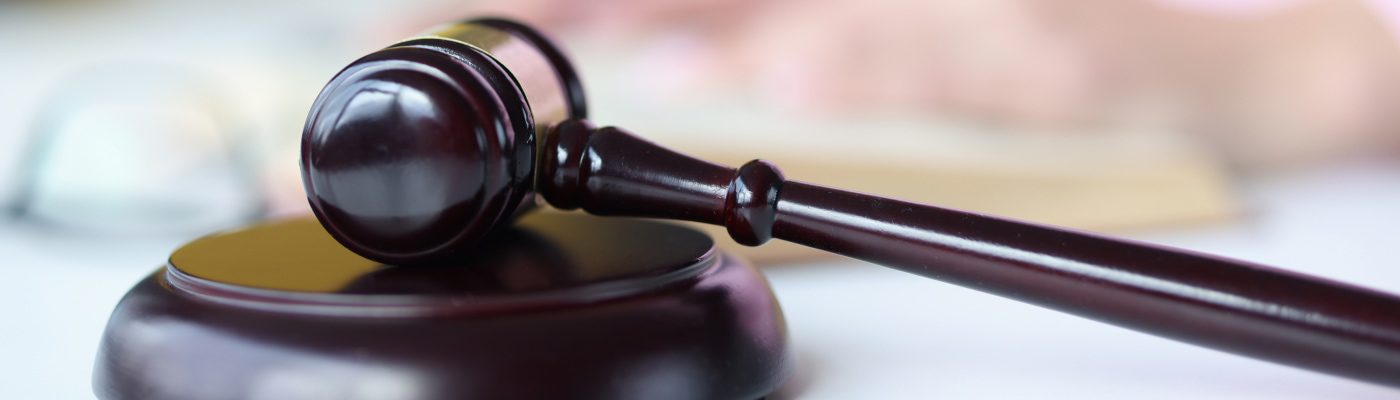 Close-up of a legal gavel